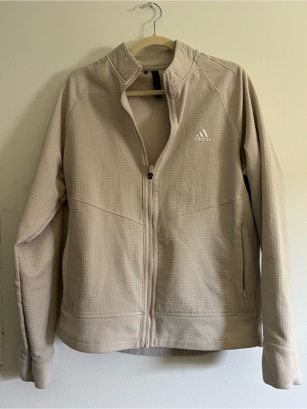 adidas Men’s Beige Full-Zip Performance Jacket